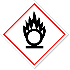 GHS Oxidizing Flame Over Circle Decal | 6