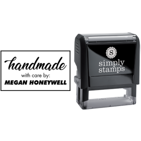 Handmade with Care by Custom Name Business Stamp