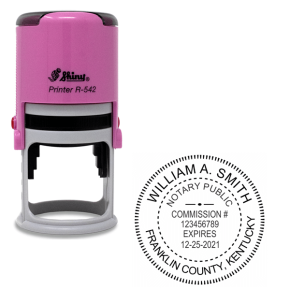 Kentucky Notary Pink Stamp - Round