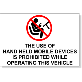 Mobile Devise Prohibited While Operating Bumper Sticker | 4" x 6"