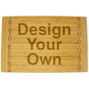 Rectangular Butcher Block Inlay Bamboo Cutting Board | Large Horizontal