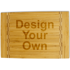 Rectangular Butcher Block Inlay Bamboo Cutting Board | Medium Horizontal