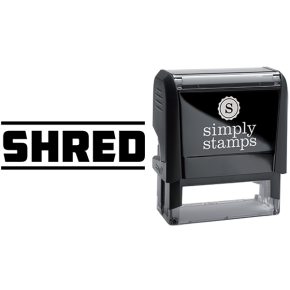 Shred in Sharp Lettering Business Stamp