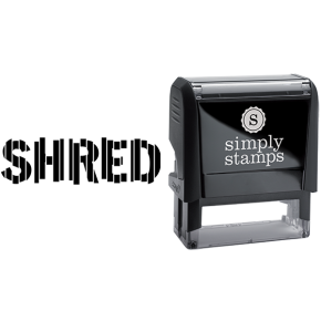 Shred in Vertical Shredded Text Business Stamp