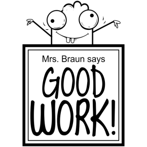 Feedback - GOOD WORK! Google Eyes Cartoon Rubber Teacher Stamp