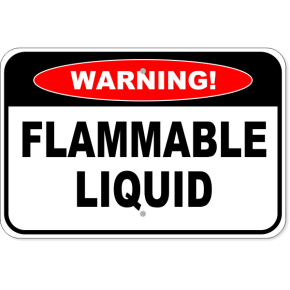 Warning Flammable Liquid Aluminum Sign | 12