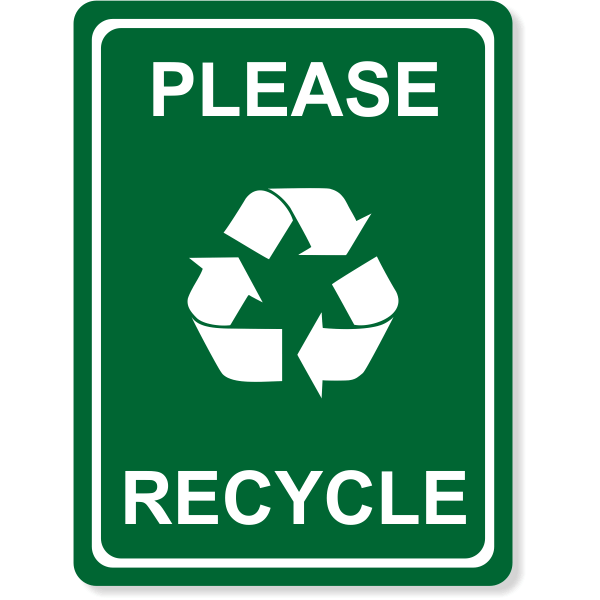 Engraved Please Recycle Sign 8" x 6" HC Brands