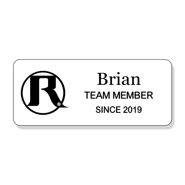 Reeds Auto Group White Name Tag