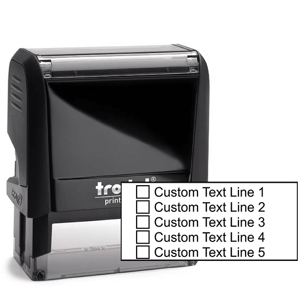 5 Line Checkbox Custom Rubber Stamp | HC Brands
