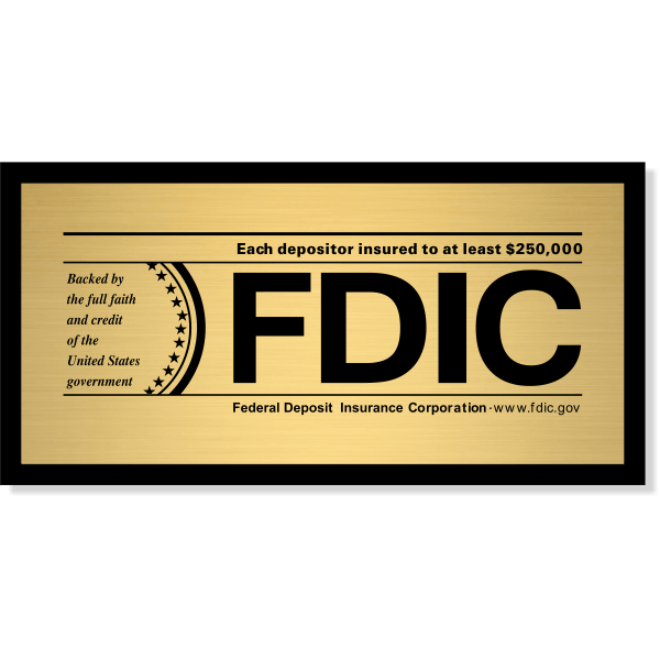 FDIC Sign 4" x 8" HC Brands