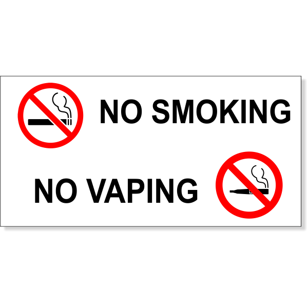 NO SMOKING NO VAPING with Symbols Vinyl Decal | 3" x 6" | HC Brands