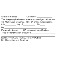 Florida Acknowledgment Notary Stamp HC Brands