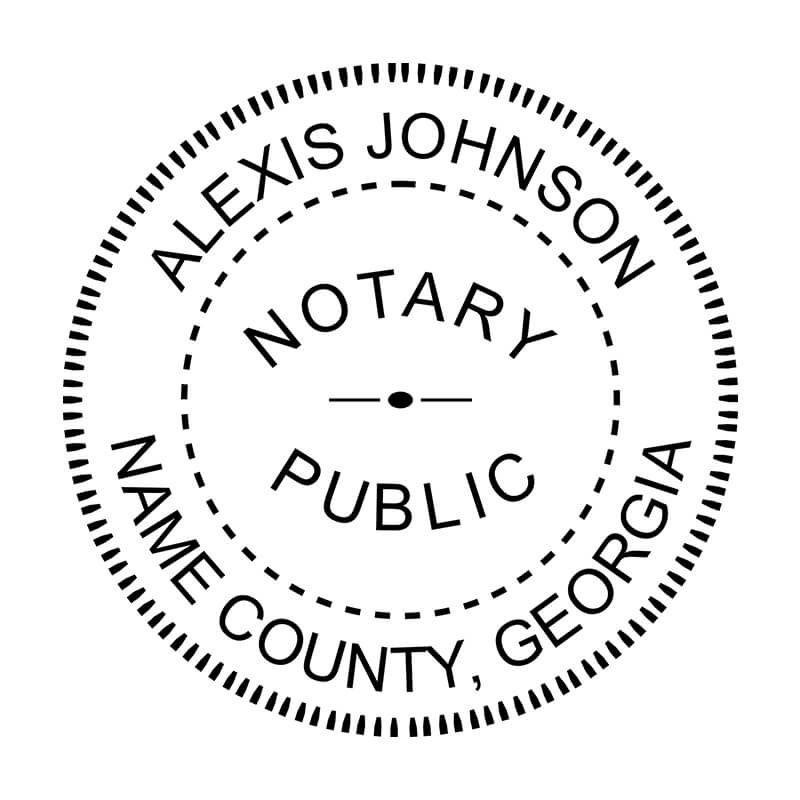 Georgia Round Notary Public Seal - Choose Stamp or Embosser