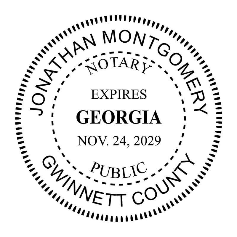 Georgia Notary Round with Expiration Seal - Choose Stamp or Embosser