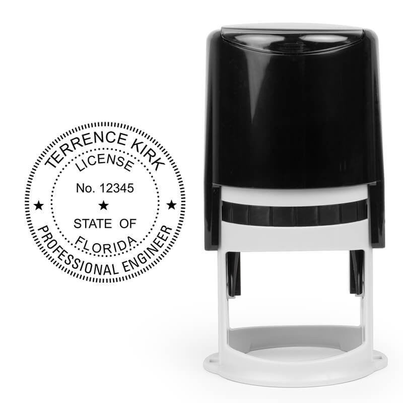 State of Florida Engineer stamp next to an example impression