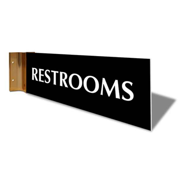 Restrooms Projection Sign | 4" x 12"