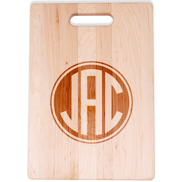 Circle Monogram Large Vertical Cutting Board