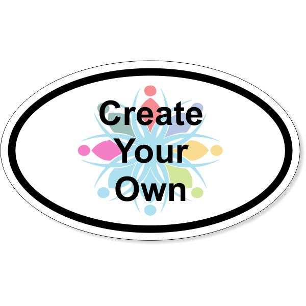 3" x 5" Black Border Oval Bumper Sticker