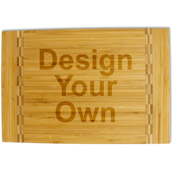 Rectangular Butcher Block Inlay Bamboo Cutting Board | Medium Horizontal