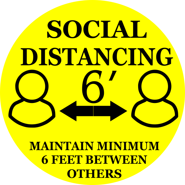 Round Maintain 6 Feet Floor Decal