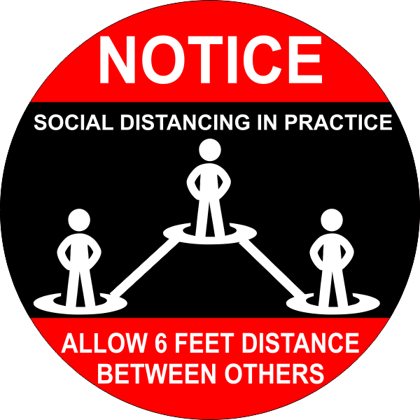 Round 14" Notice Social Distancing Floor Decal