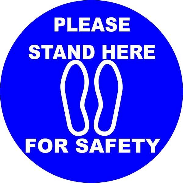 Round Please Stand Here Floor Decal
