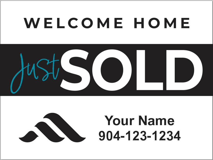 Double Sided 18"x24" Fluid Realty Yard Sign - Sold