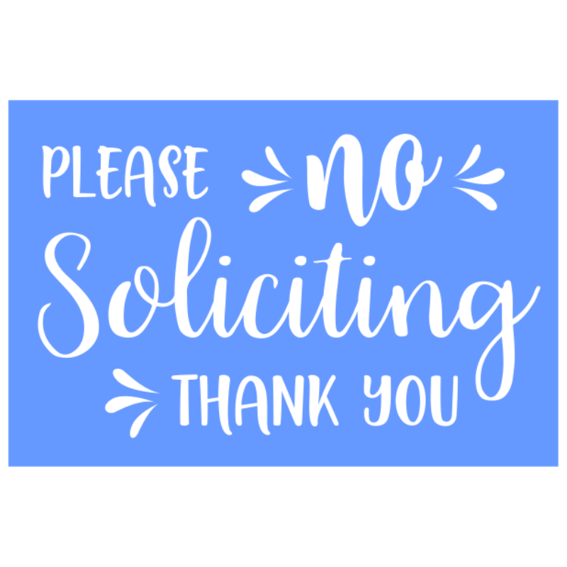 Trendy No Soliciting Engraved Sign