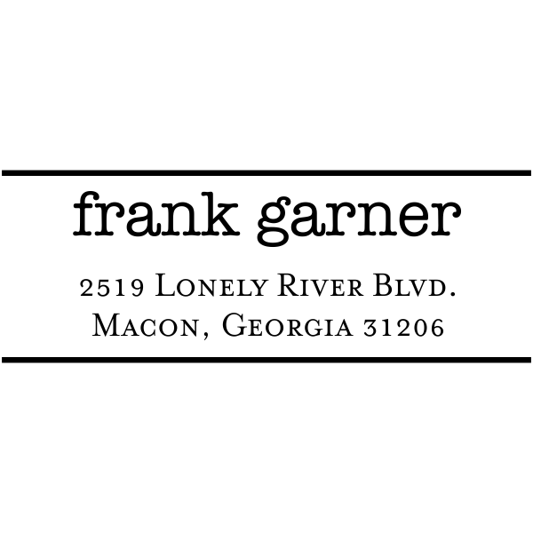 Typewritten Return Address Stamp Typewritten Return Address Stamp