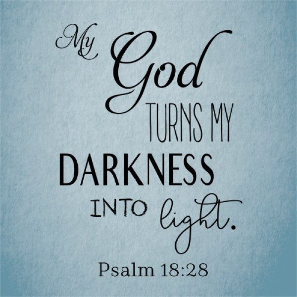 My God Turns My Darkness Into Light Poster Sign