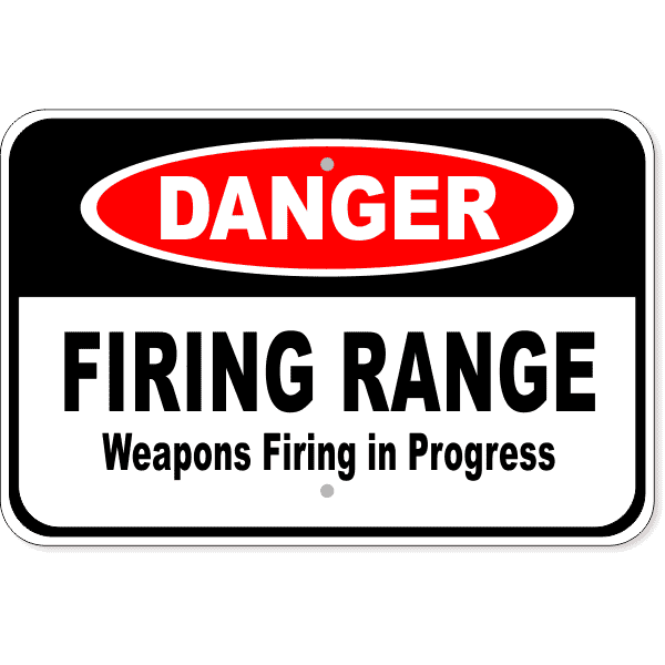 Danger Firing Range Aluminum Sign | 12" x 18"