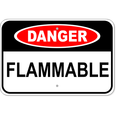 Danger Flammable Aluminum Sign | 12" x 18"