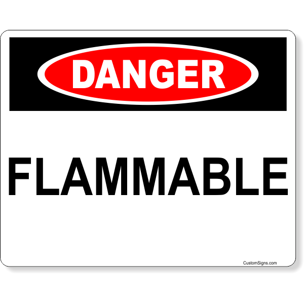 Danger Flammable 8" x 10" Full Color Sign