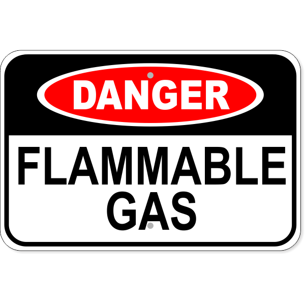 Danger Flammable Gas Aluminum Sign | 12" x 18"