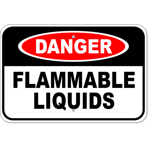 Danger Flammable Liquids 12" x 18" Aluminum Sign