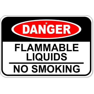 Flammable Liquids No Smoking Aluminum Sign | 12" x 18"