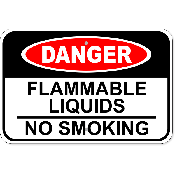 Flammable Liquids No Smoking Aluminum Sign | 12" x 18"