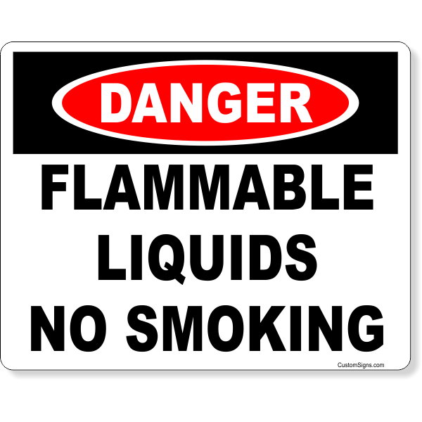 Danger Flammable Liquids No Smoking Full Color Sign | 8" x 10"