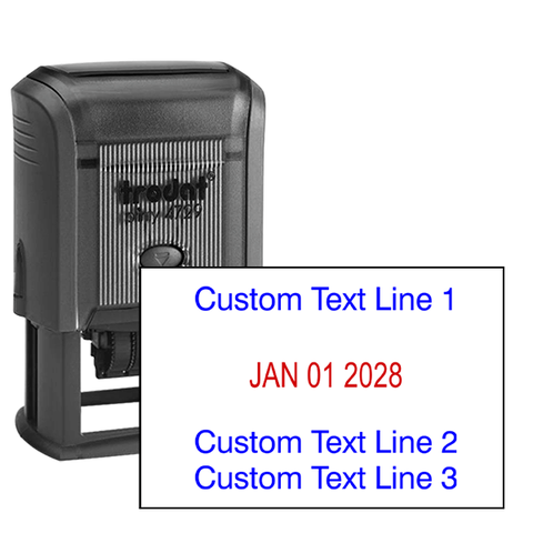 Self-Inking Custom Three Line Dater Stamp