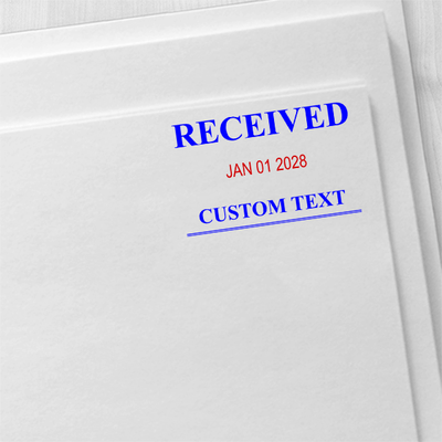 News Font Received Date Stamp, 1 Custom Line - alternate view