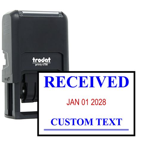 News Font Received Date Stamp, 1 Custom Line
