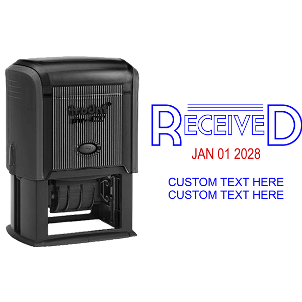 Received Outline Custom Text Dater Stamp Body and Design