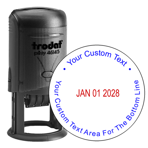 Round Custom Text Date Stamp