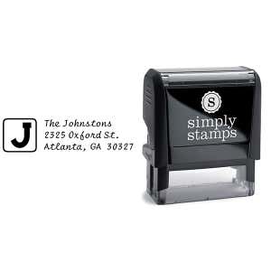 Monogram Initial Address Stamp Body and Imprint