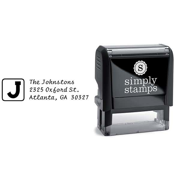 Monogram Initial Address Stamp Body and Imprint