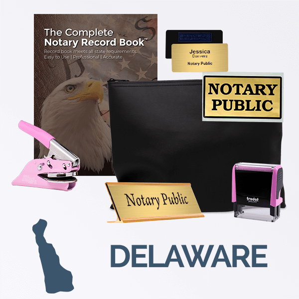 Delaware Pink Deluxe Notary Kit