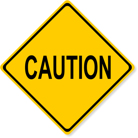 6" x 6" Diamond Caution Decal