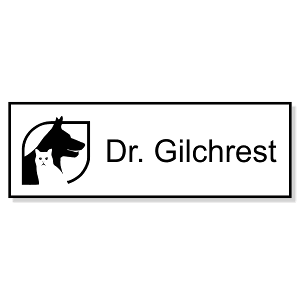 Dog and Cat In Box Veterinary Small Name Tag