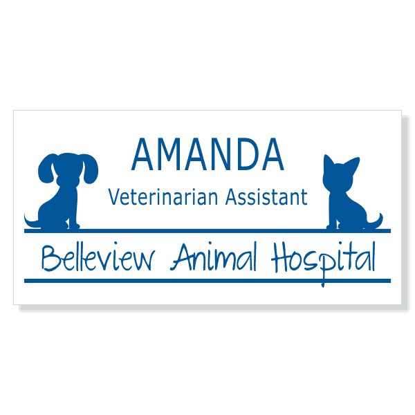 Veterinary Rectangle 3 Line Name Tag C