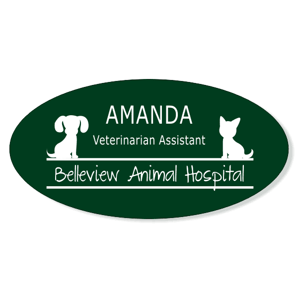 Veterinary Oval 3 Line Name Tag B